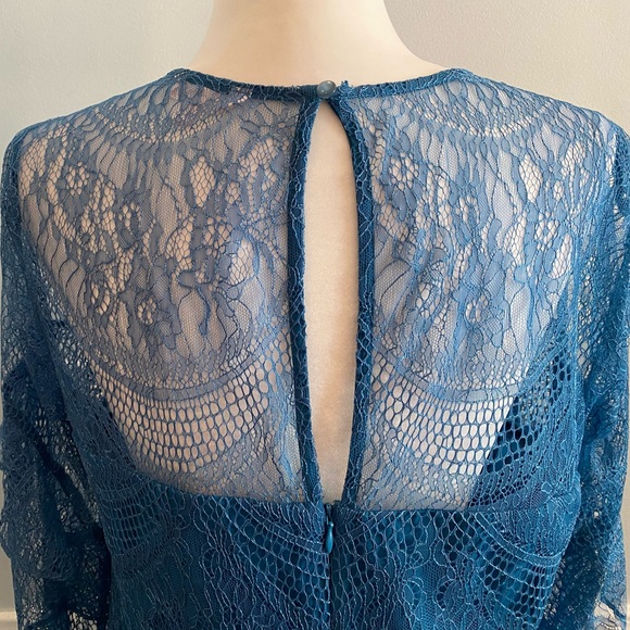 NWT Nanette Lenore Peacock Blue Lace Dress, Size 12 - Picture 3 of 12